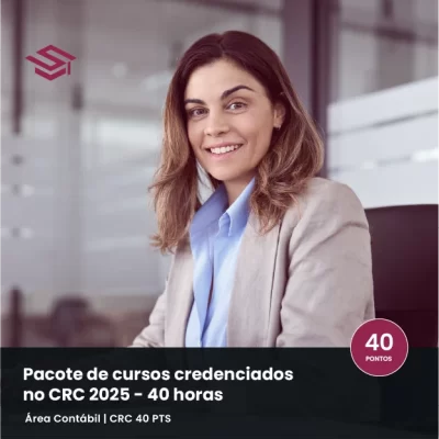 Pacote de cursos ao vivo credenciados no CRC 2025, 40 horas, Escola Superior